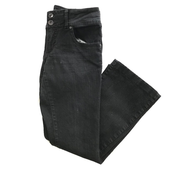 Y2K Scarlett Sirens Double Button Wide Leg Jeans Size 11 - 9/10 Fit Black - Picture 1 of 7